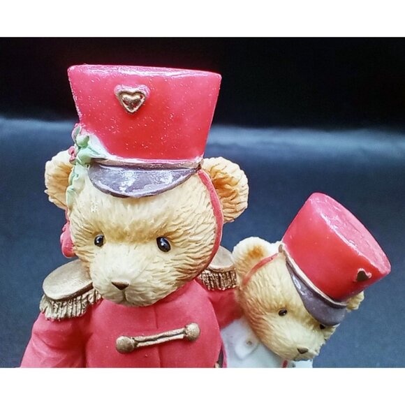 Marching To Beat of Holiday Fun Cherished Teddies Vintage Drummer Boy Bears 2004 - Picture 2 of 15